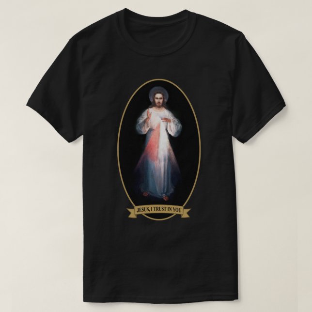 Divine Mercy Jesus jag litar på dig T Shirt (Design framsida)