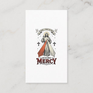Divine Mercy Jesus jag litar på Dig Vintage T-shir Visitkort