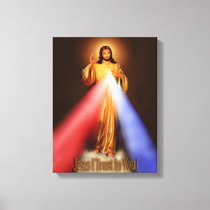 Divine Mercy Jesus, jag litar på din devalverande  Canvastryck