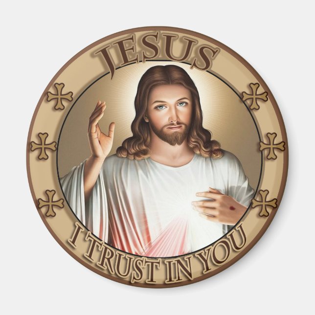 Divine Mercy Jesus, jag litar på din devalverande  Magnet (Framsidan)