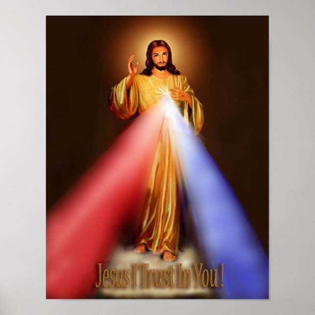 Divine Mercy Jesus, jag litar på din devalverande  Poster (Framsidan)