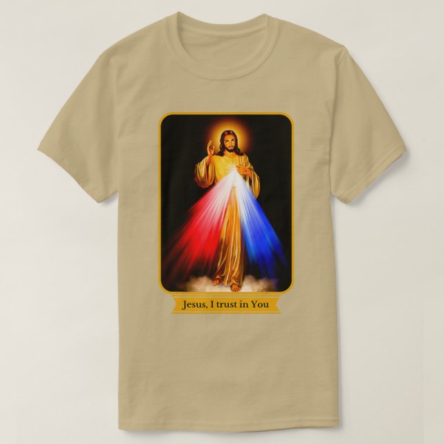Divine Mercy Jesus. Jag litar på er katolik T Shirt (Design framsida)