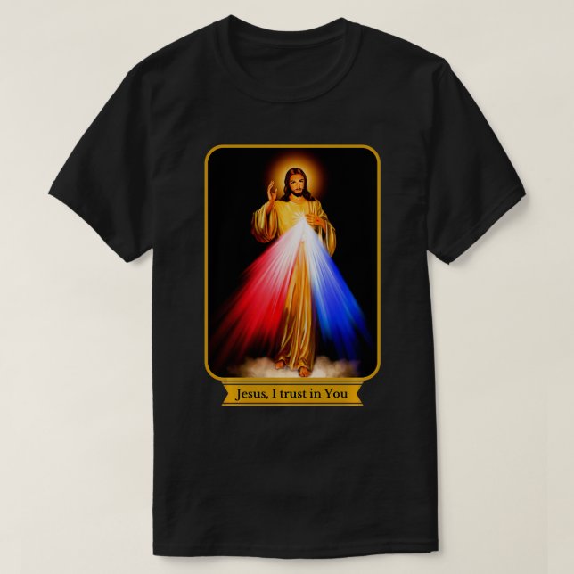 Divine Mercy Jesus jag litar på er katolik T Shirt (Design framsida)
