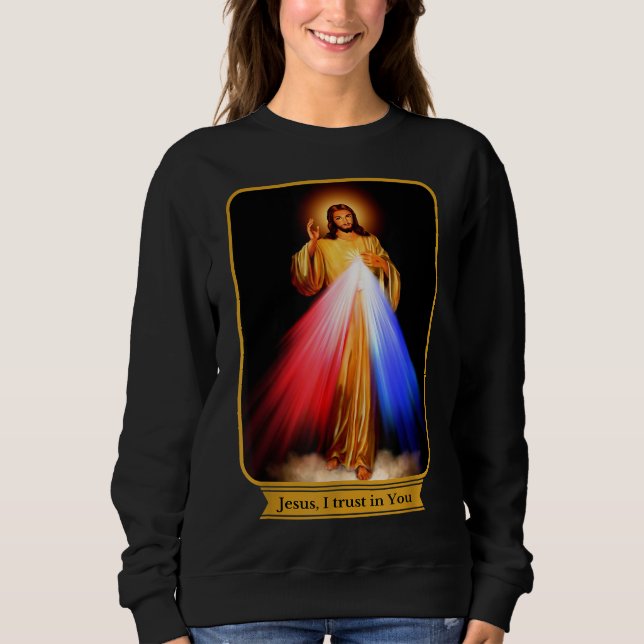 Divine Mercy Jesus jag litar på er katolik T Shirt (Framsida)