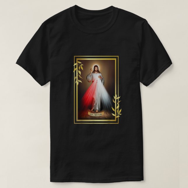 Divine Mercy Jesus Jesus Jesus Jesus. Jag litar på T Shirt (Design framsida)