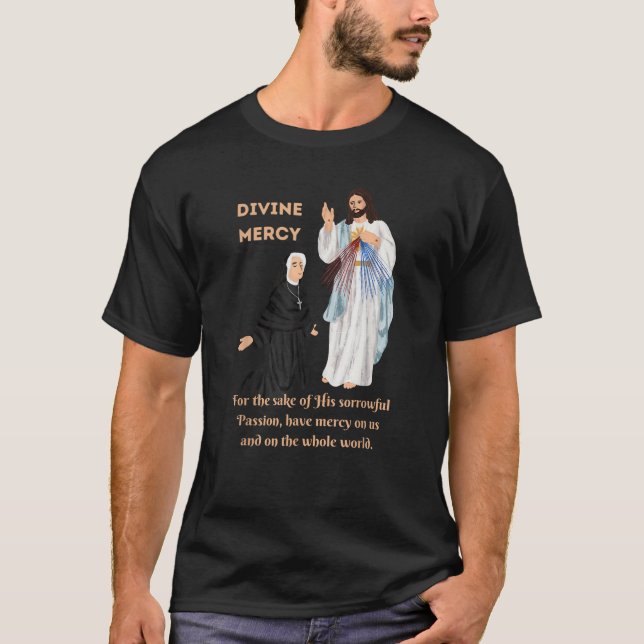 Divine Mercy Jesus och Saint Faustina T Shirt (Framsida)