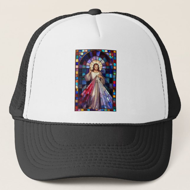 Divine Mercy Jesus Trucker Hat Keps (Framsida)
