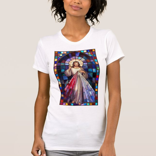 Divine Mercy Jesus Women's Tee Shirt (Framsida)