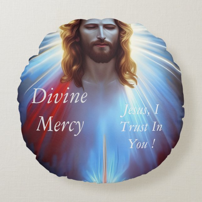 Divine Mercy Rund Kudde (Framsidan)