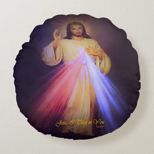 Divine Mercy Rund Kudde (Framsidan)