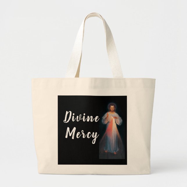 Divine Mercy Tote Bag Jumbo Tygkasse (Framsidan)