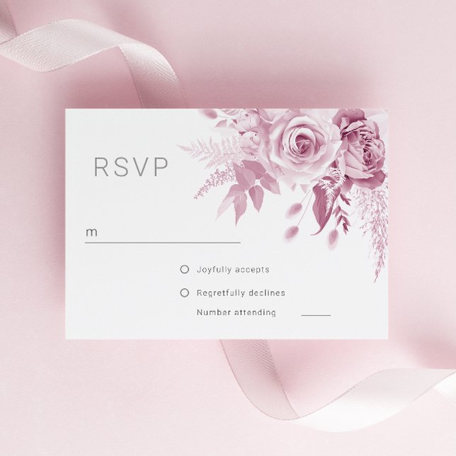 Divine Pink Rose Wedding  OSA Kort (Skapare uppladdad)
