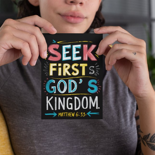 Divine Quest: Sök först Guds rike Vykort (Skapare uppladdad)