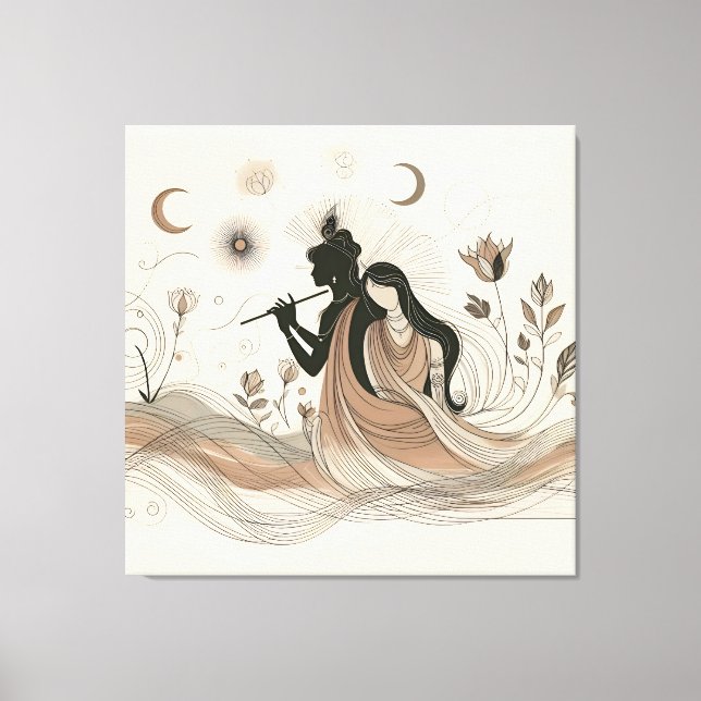 Divine Radha Krishna Canvas Art (Framsida)