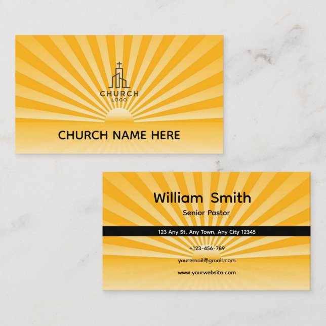 Divine Radiance Pastor Business Card Visitkort (Fram/baksida)