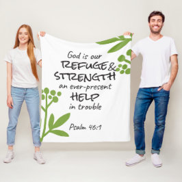 Divine Refuge - Psalm 46:1 för Andlig Comfort a Fleecefilt