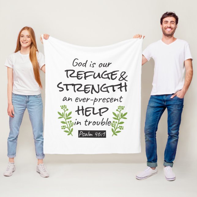 Divine Refuge - Psalm 46:1 för Andlig Comfort a Fleecefilt (På plats)