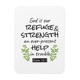 Divine Refuge - Psalm 46:1 för Andlig Comfort a Magnet