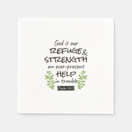 Divine Refuge - Psalm 46:1 för Andlig Comfort a Pappersservett