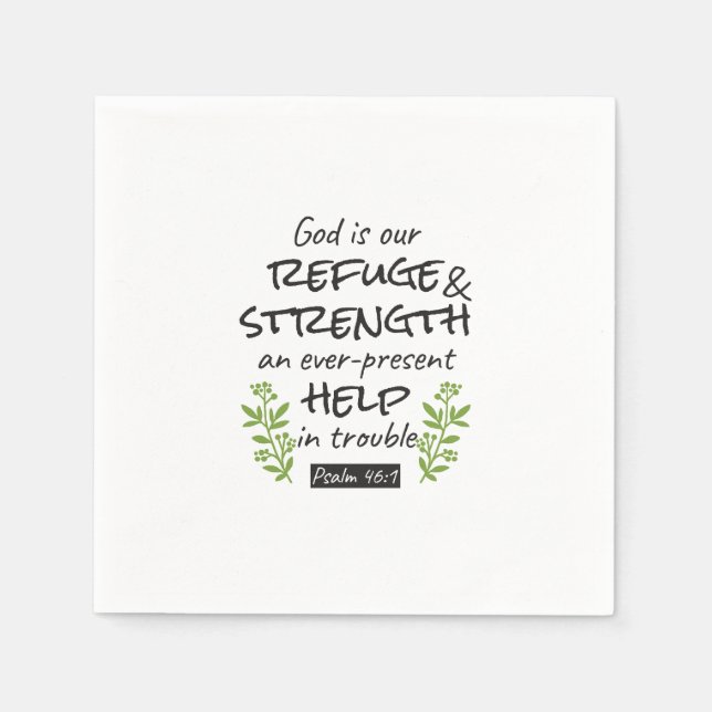 Divine Refuge - Psalm 46:1 för Andlig Comfort a Pappersservett (Framsidan)