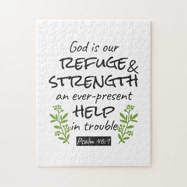 Divine Refuge - Psalm 46:1 för Andlig Comfort a Pussel (Vertikal)