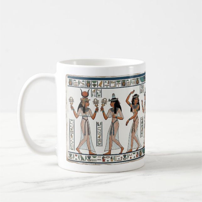 Divine Rhythm: Sacred Dancers of Hathor Ancient Eg Kaffemugg (Vänster)
