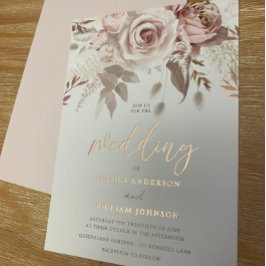 Divine Rose Gold Blush Blommig Bröllopsfest
