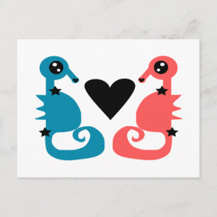 Divine Seahorse i kärlek Vykort