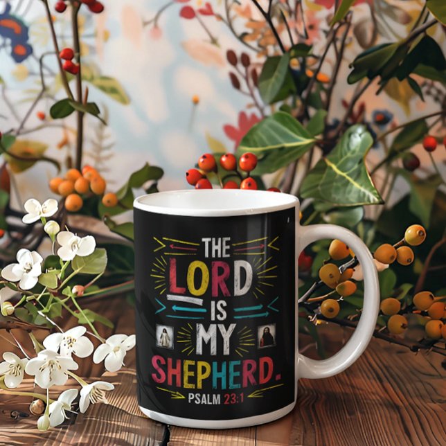 Divine Shepherd: Bible Verse Art Kaffemugg (Skapare uppladdad)