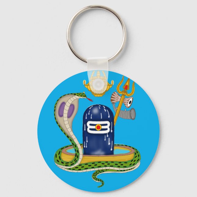 Divine Shivlingam Keychain – Sacred Mahadev Symbol Nyckelring (Framsida)