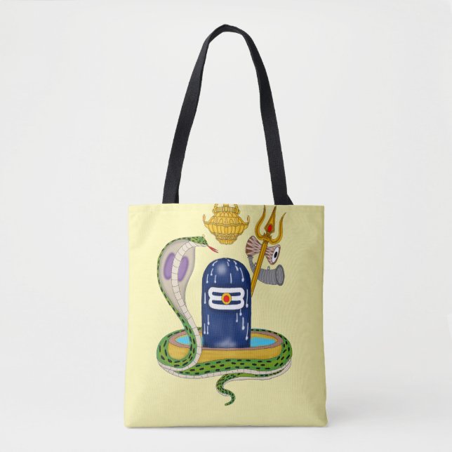 Divine Shivlingam Tote Bag – Spiritual Vibes Every Tygkasse (Framsida)
