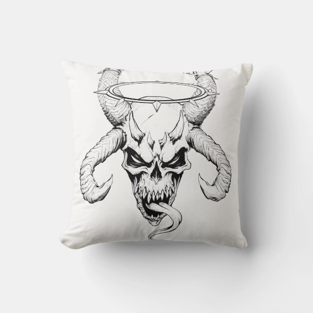 Divine Skull of Death White Kudde (Framsida)