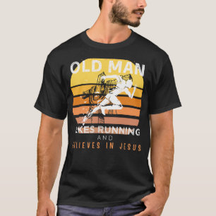 Divine Strides: Grumpy Old Mans Jesus Springa & Hu T Shirt