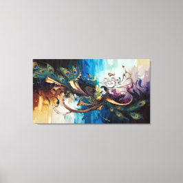 "Divine Symphony: Krishnas Melody of Färg" Canvastryck