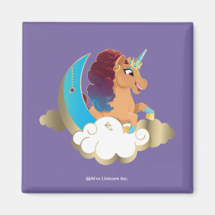 Divine the Unicorn Måne & moln Magnet