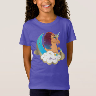 Divine the Unicorn Måne & moln T Shirt