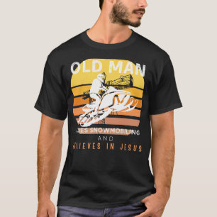 Divine Trading: Grumpy Old Mans Jesus Ride on Snow T Shirt