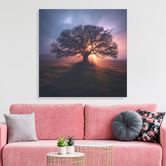 Divine Tree Wall Art Spiritual Sacred Tree of Life Canvastryck (Insitu (Vardagsrum))