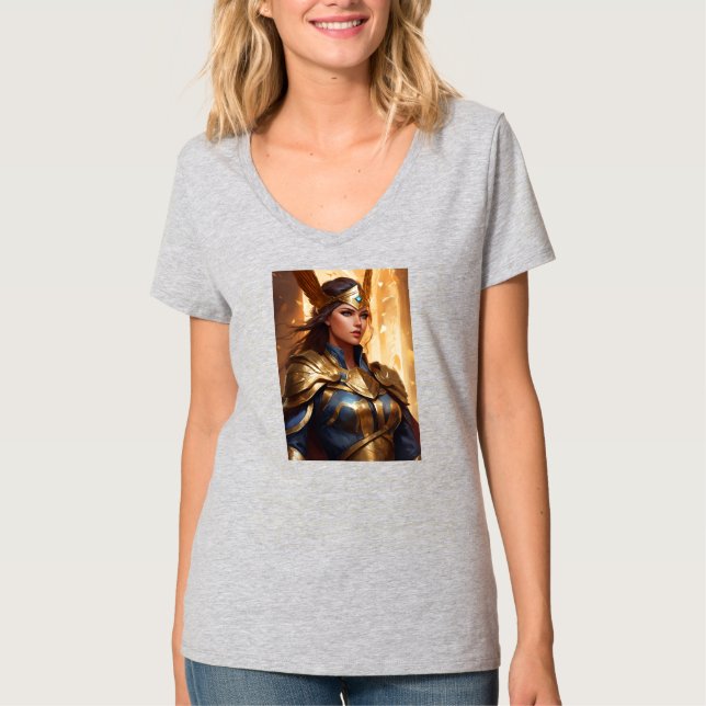 "Divine Valkyrie Athena: Guardian of Glory" T Shirt (Framsida)