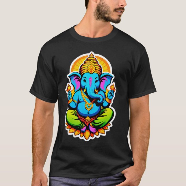 Divine Vibrance - Lord Ganesha T Shirt (Framsida)