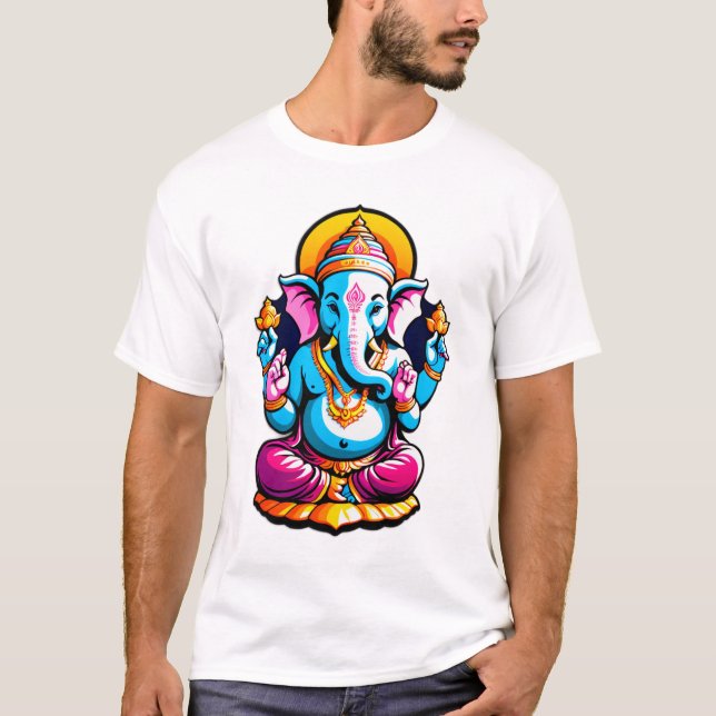 Divine Vibrance - Lord Ganesha T Shirt (Framsida)