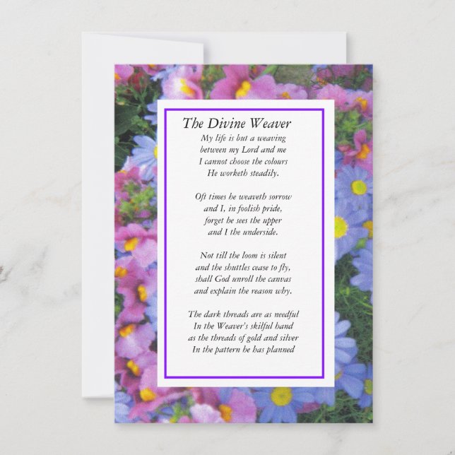 Divine Weaver med lila Julkort (Framsida)