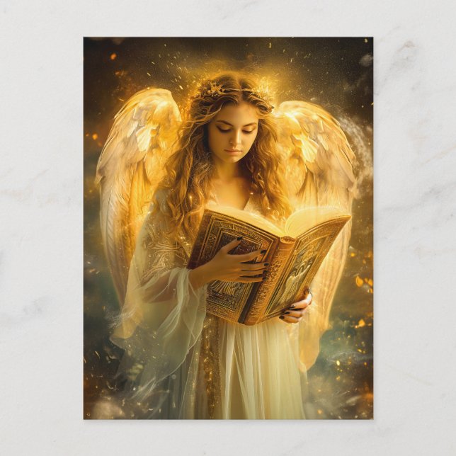 Divine Wisdom Angel med Bible Vykort (Framsida)