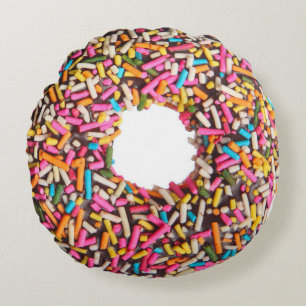 Divinely Decadadent Doughnut Sprinkles back Rund Kudde