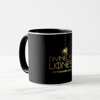 Divinely Lit Lioness Mugg - Black & Guld
