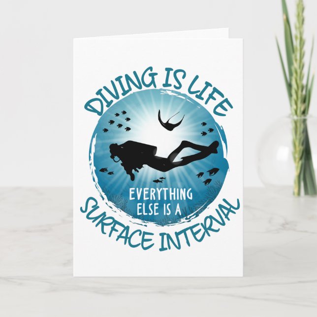 Diving är Life Funny Yta Interval Kort (Framsida)