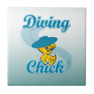 Diving Chick #3 Kakelplatta