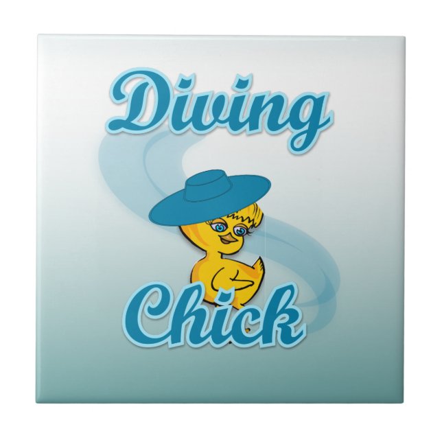 Diving Chick #3 Kakelplatta (Framsidan)