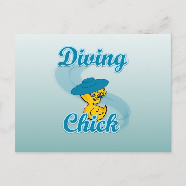 Diving Chick #3 Vykort (Framsida)