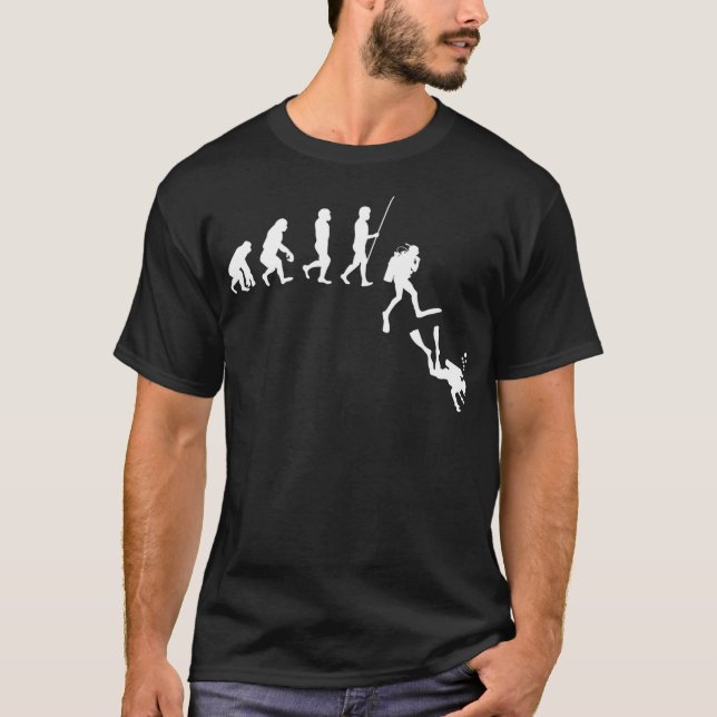 Diving Evolution Evolution of Man Funny Scuba Dive T Shirt (Framsida)